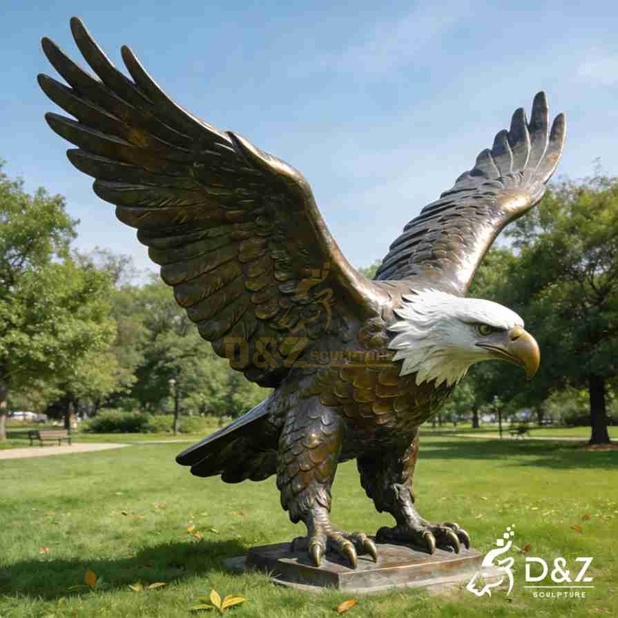 Bronze American Bald Eagle Statue 5