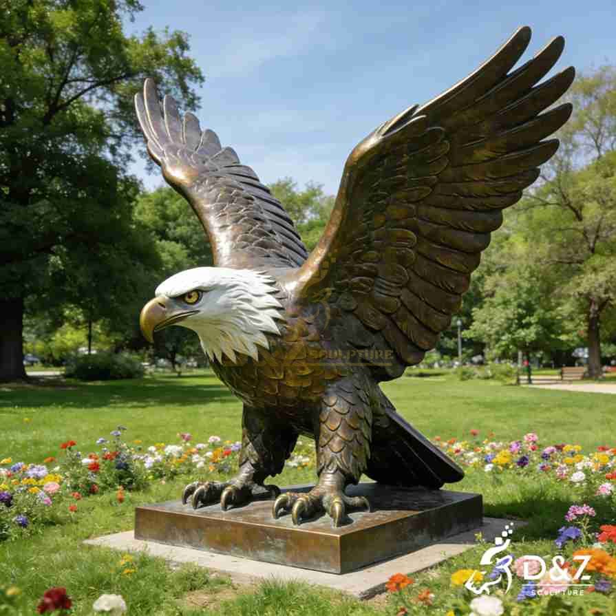 Bronze American Bald Eagle Statue 6