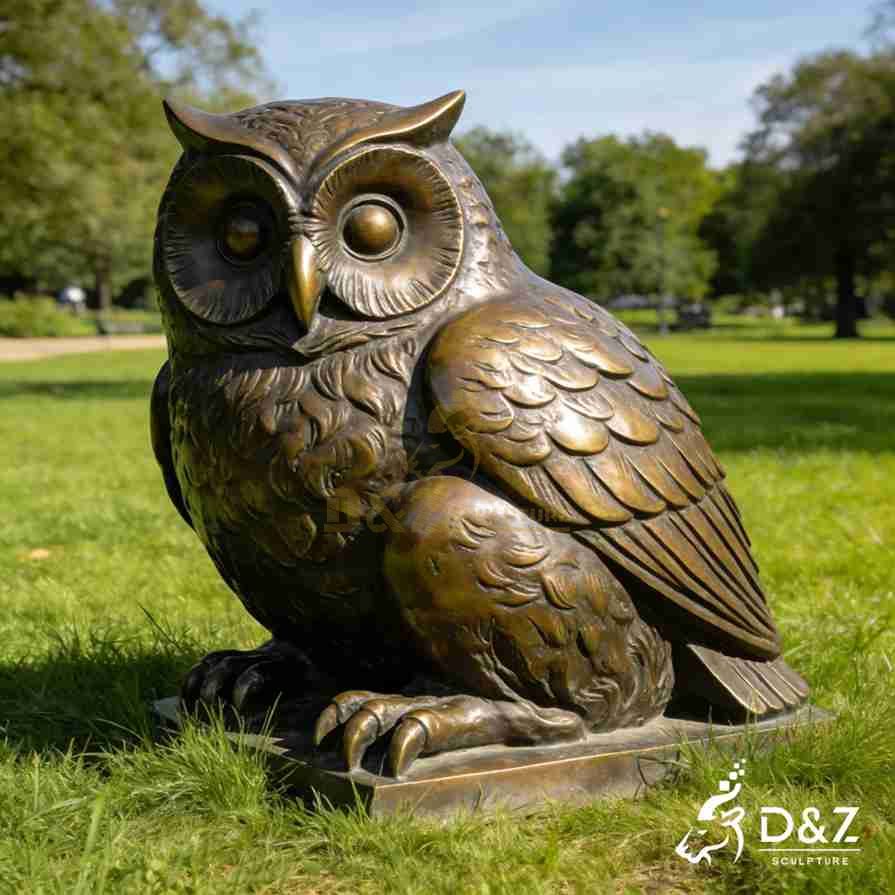 Bronze Owl Statue 3