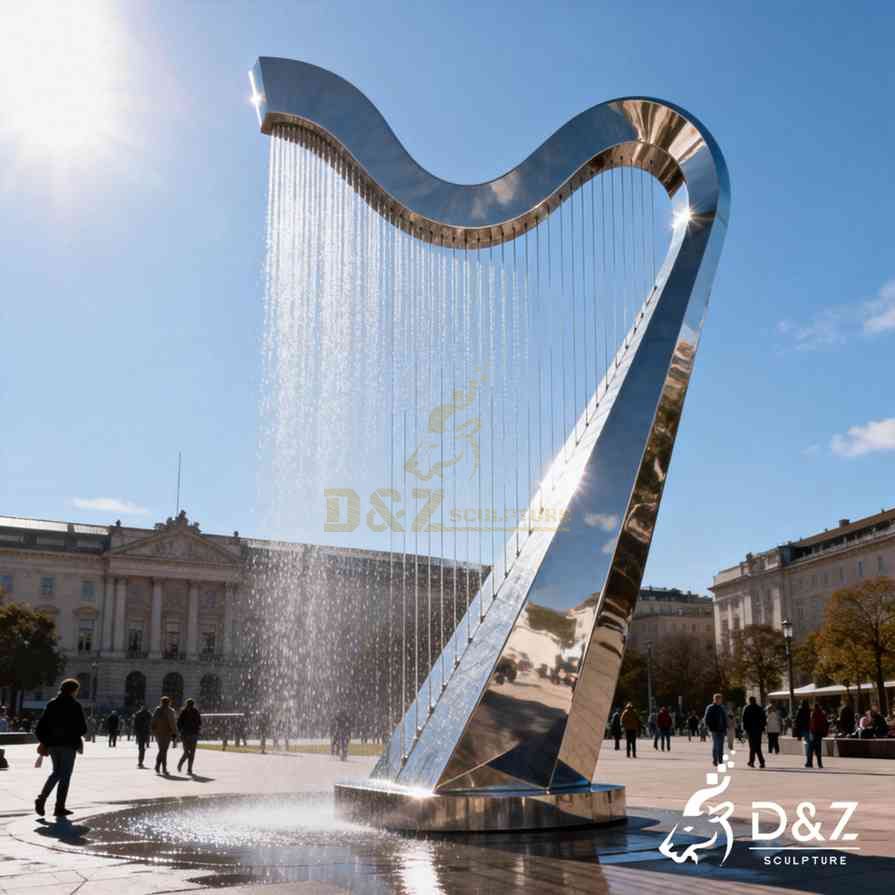 Metal Harp Fountain 1