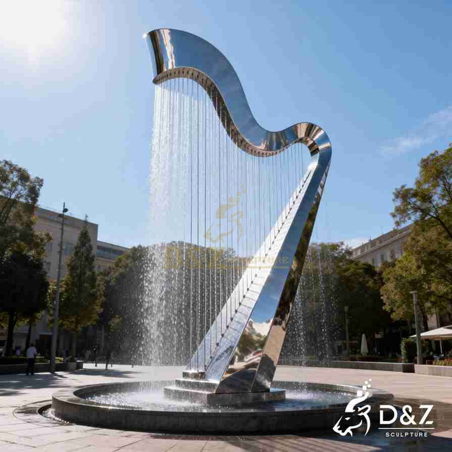 Metal Harp Fountain 2
