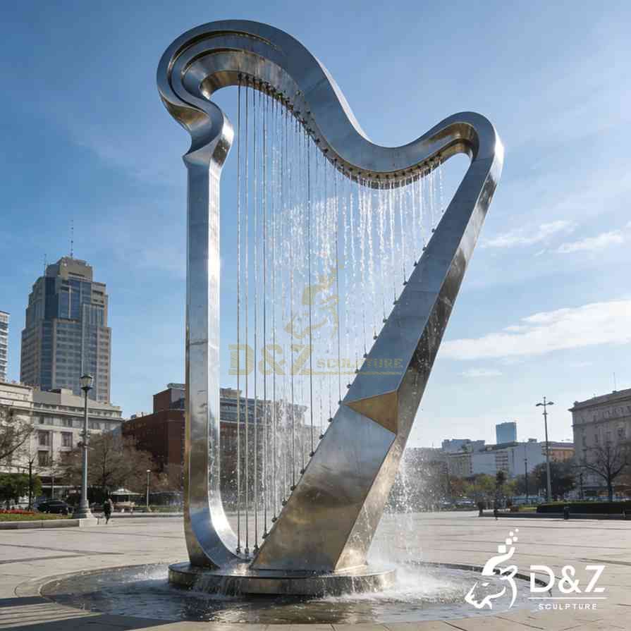 Metal Harp Fountain 3