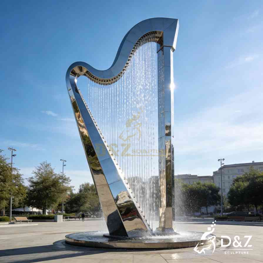 Metal Harp Fountain 4