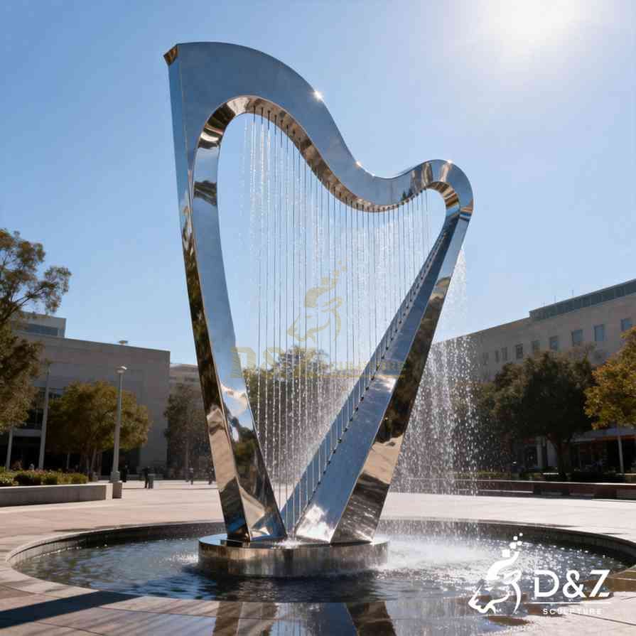 Metal Harp Fountain 6