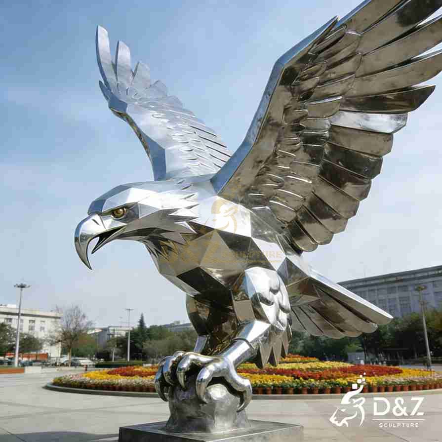 15-14 Large Metal Eagle Sculptures/Statues: Exploring Power and Freedom
