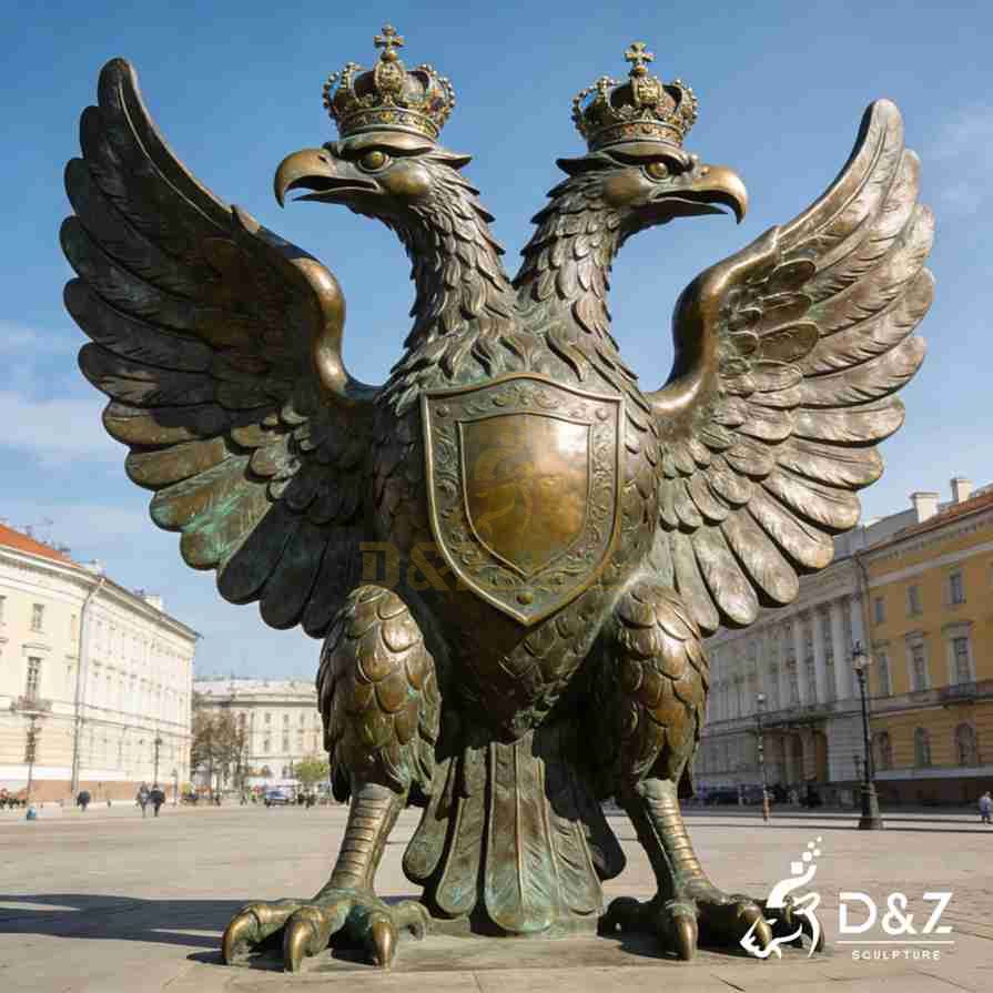 Bronze Double Headed Eagle Statue 2
