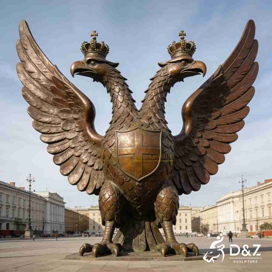 Bronze Double Headed Eagle Statue 4