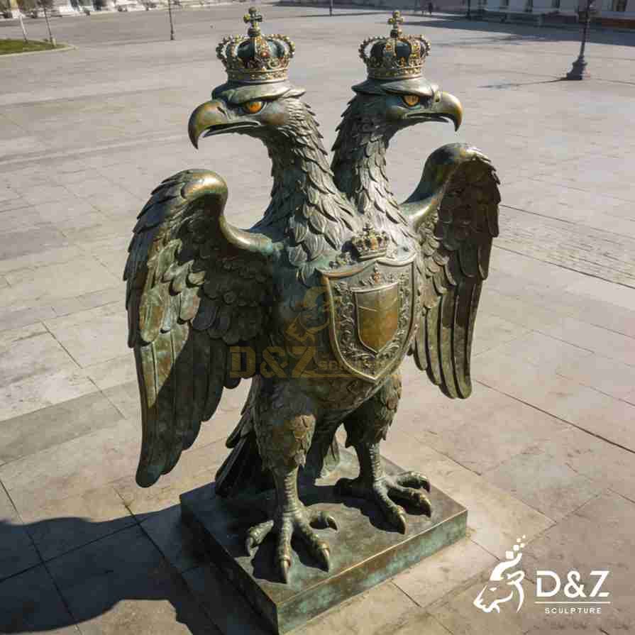 Bronze Double Headed Eagle Statue 5