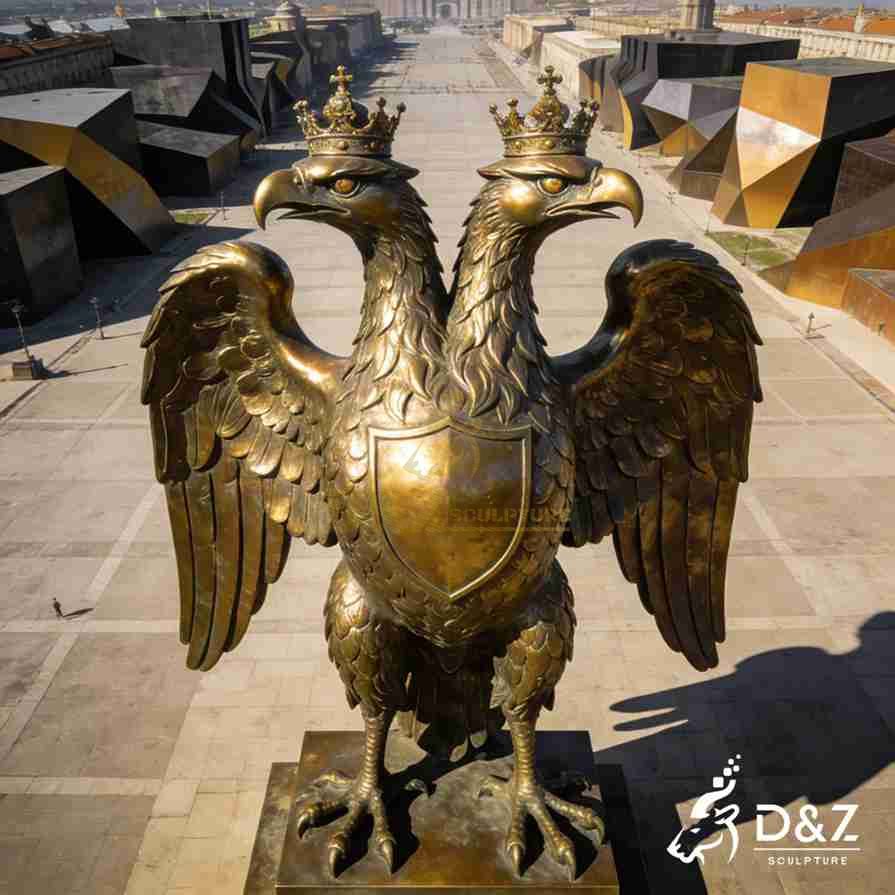 Bronze Double Headed Eagle Statue 6