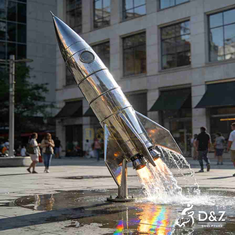 Metal Rocket Fountain 2