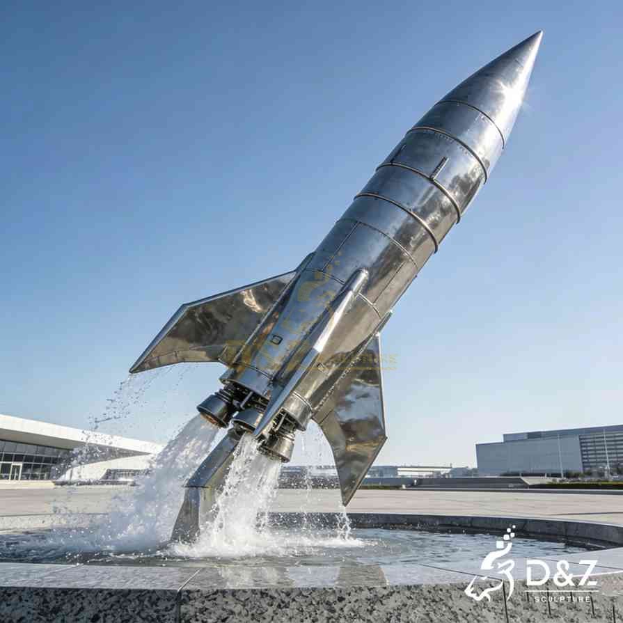Metal Rocket Fountain 3