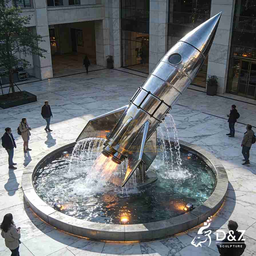 Metal Rocket Fountain 5