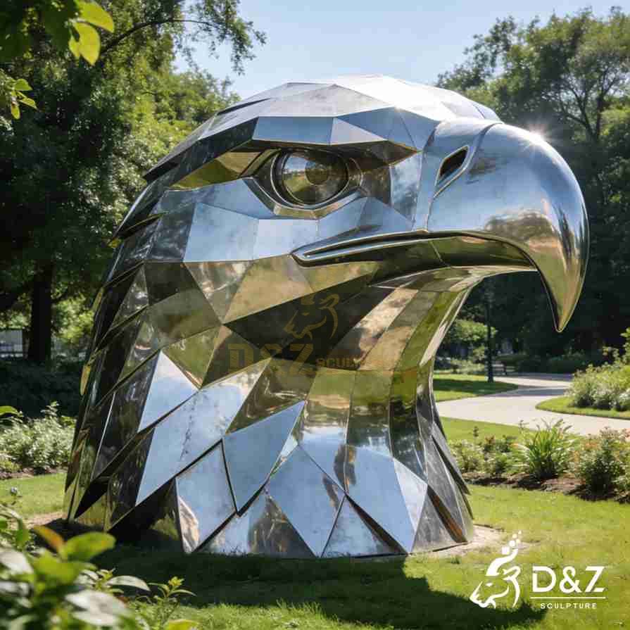 Metal Eagle Head Sculpture 1