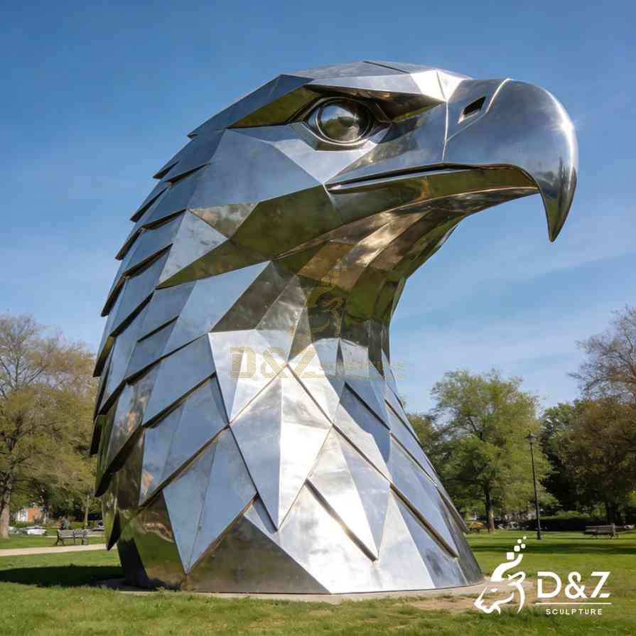 Metal Eagle Head Sculpture 2