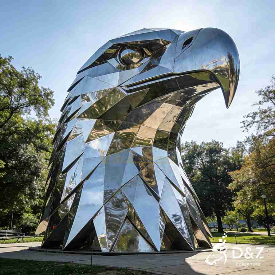 Metal Eagle Head Sculpture 3