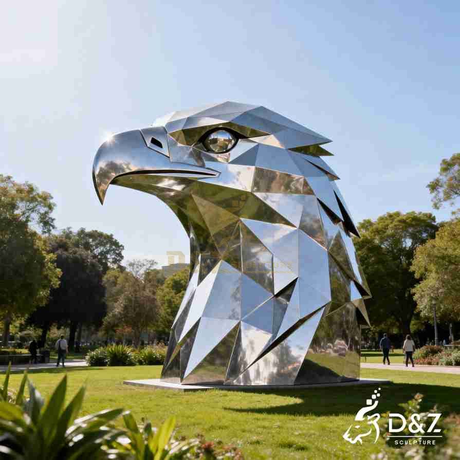 Metal Eagle Head Sculpture 5