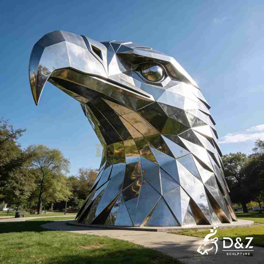 Metal Eagle Head Sculpture 5