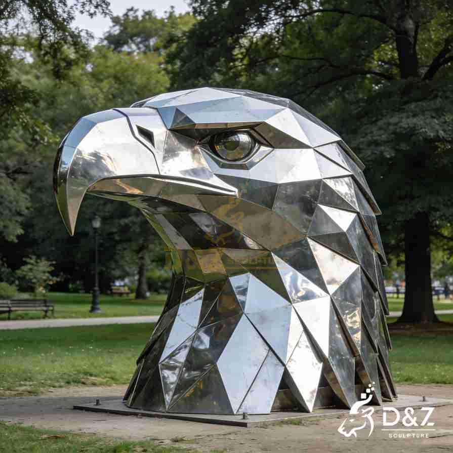 Metal Eagle Head Sculpture 6