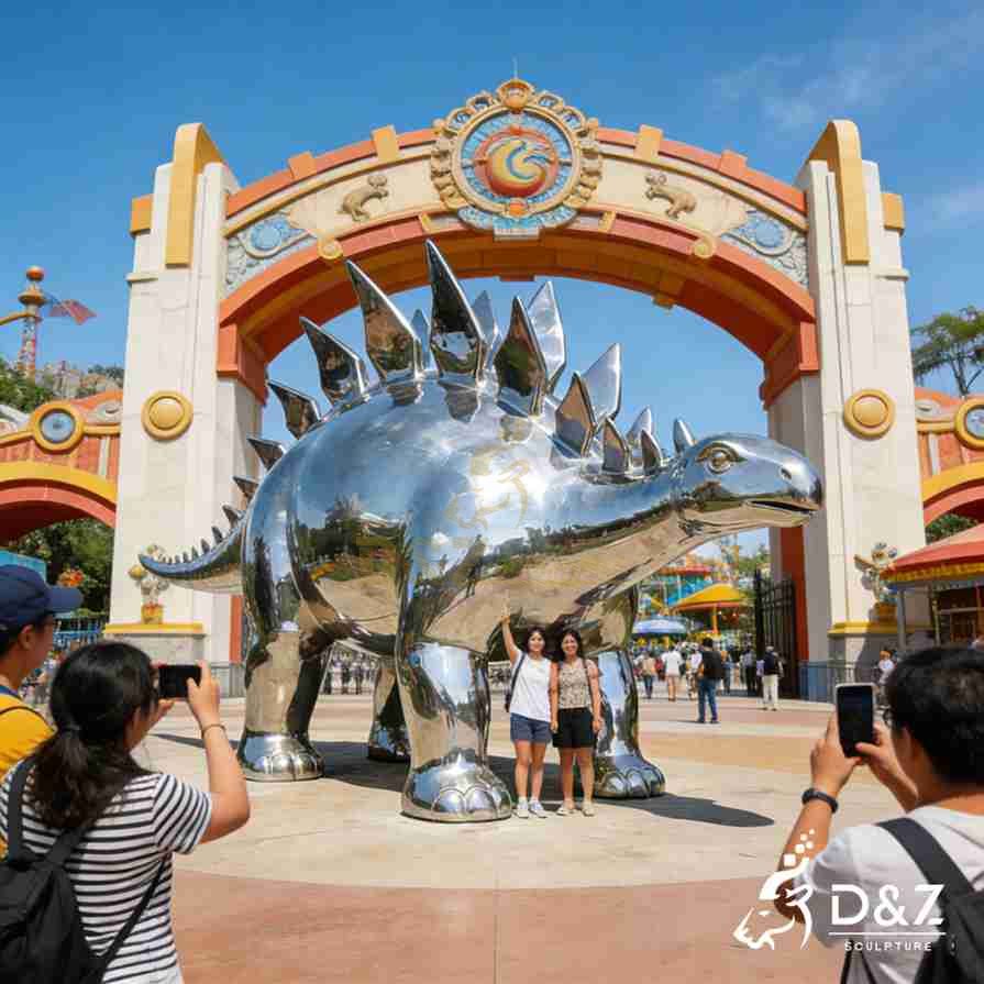 Metal Stegosaurus Sculpture 6