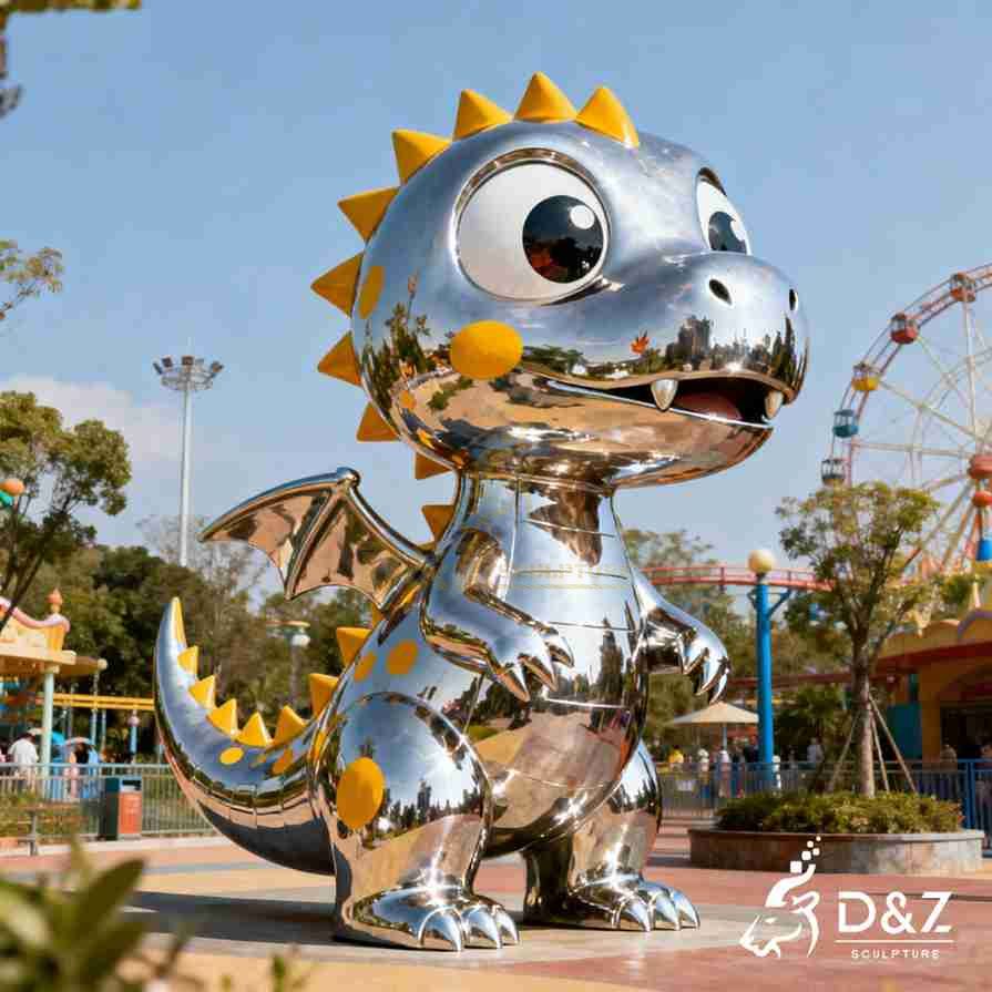 Metal Dinosaur Playground Sculpture 3