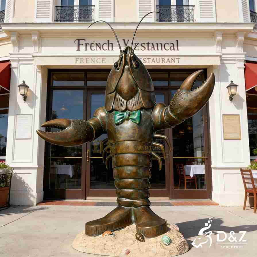Bronze Lobster Butler Statue 3
