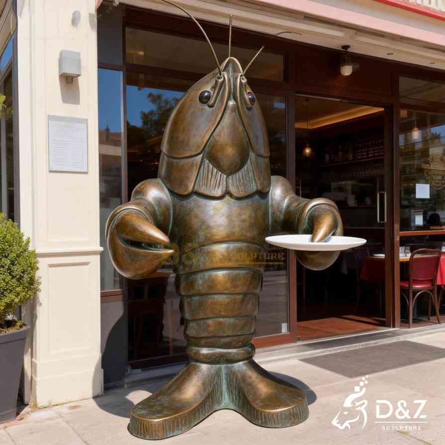 Bronze Lobster Butler Statue 4