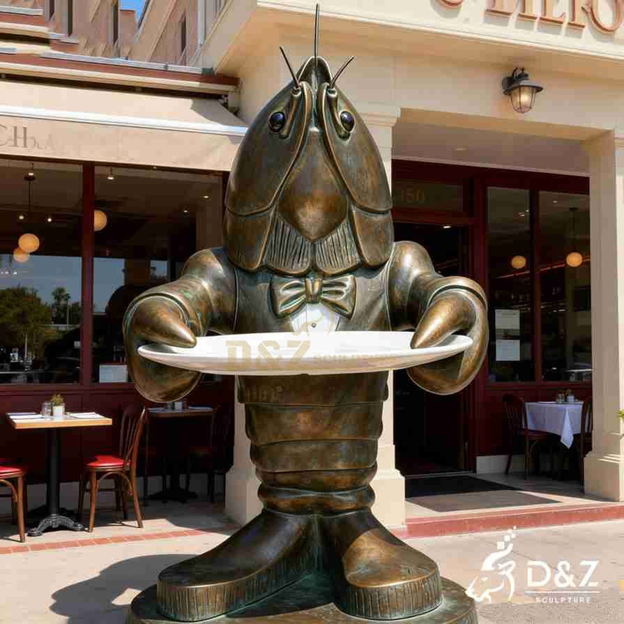Bronze Lobster Butler Statue 5