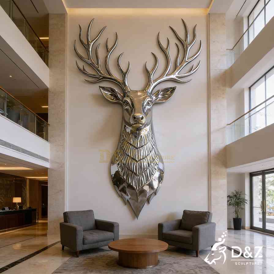 Metal Deer Wall Sculpture 5