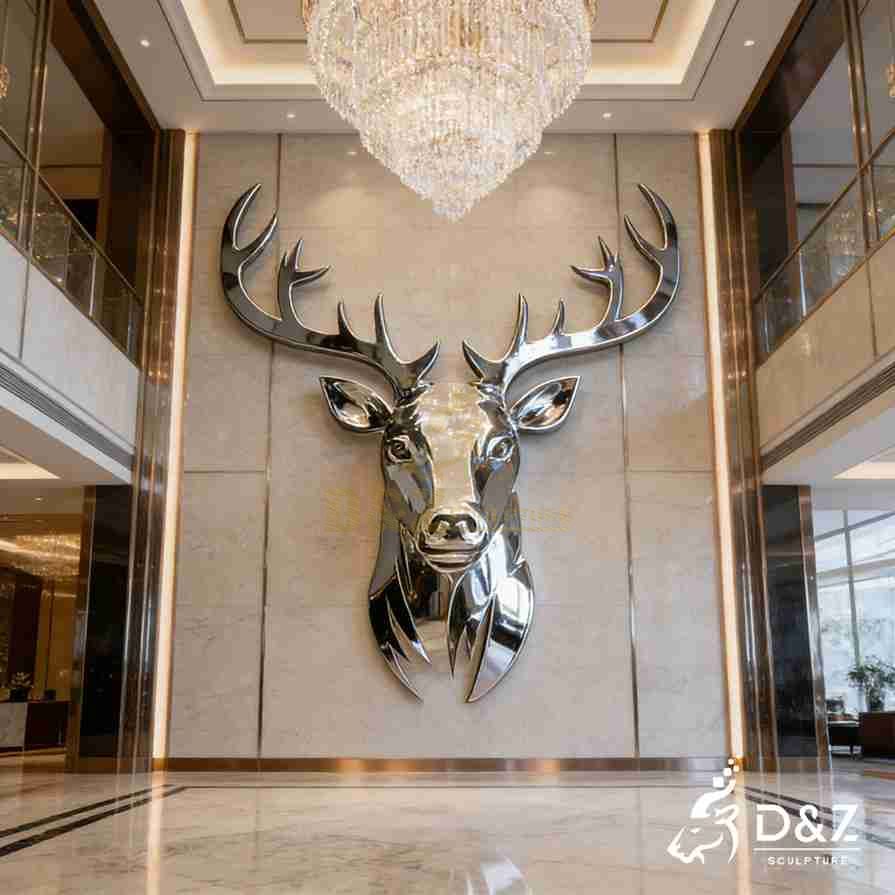 Metal Deer Wall Sculpture 6
