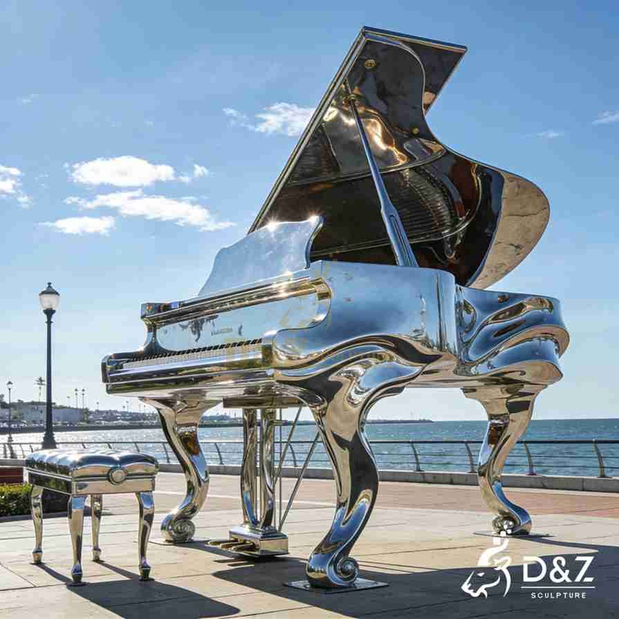 Metal Grand Piano Sculpture 1