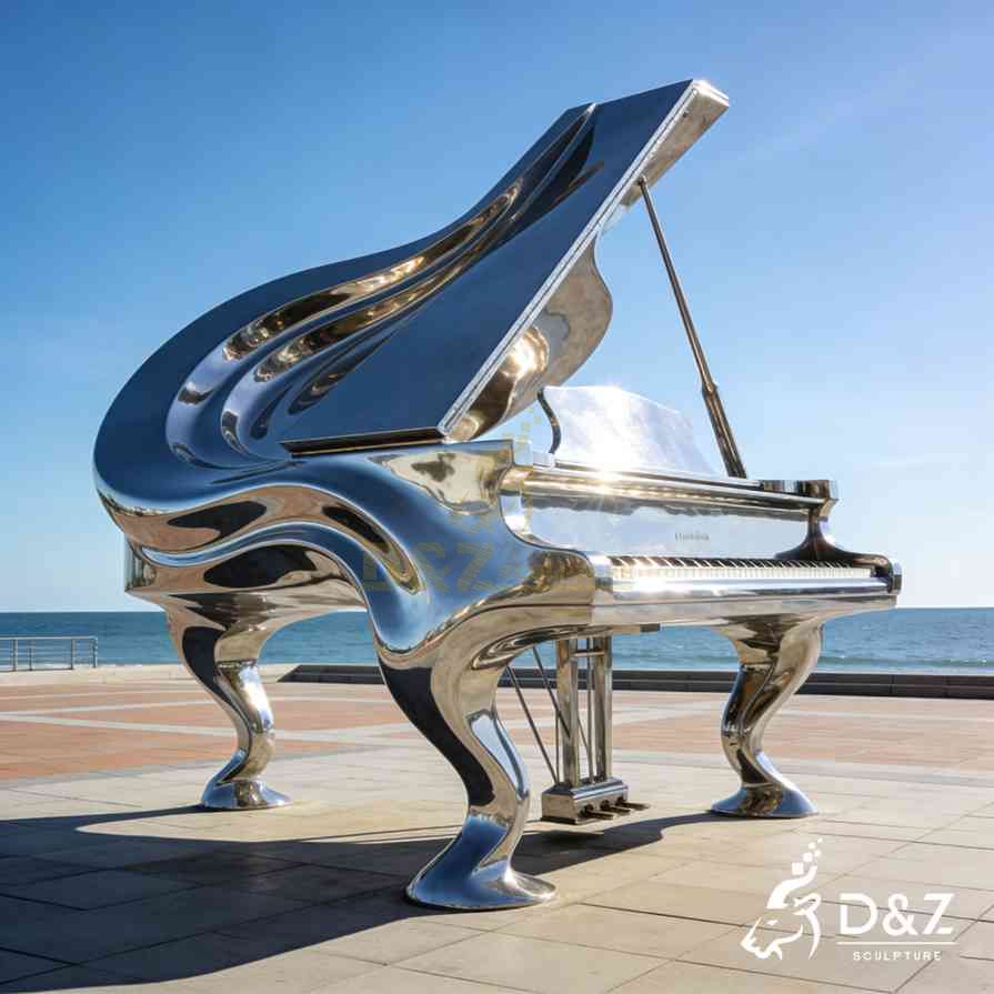 Metal Grand Piano Sculpture 2