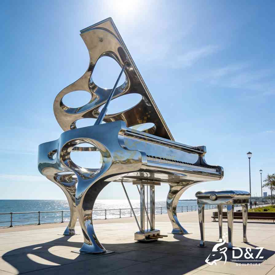 Metal Grand Piano Sculpture 3
