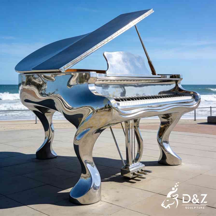 Metal Grand Piano Sculpture 4