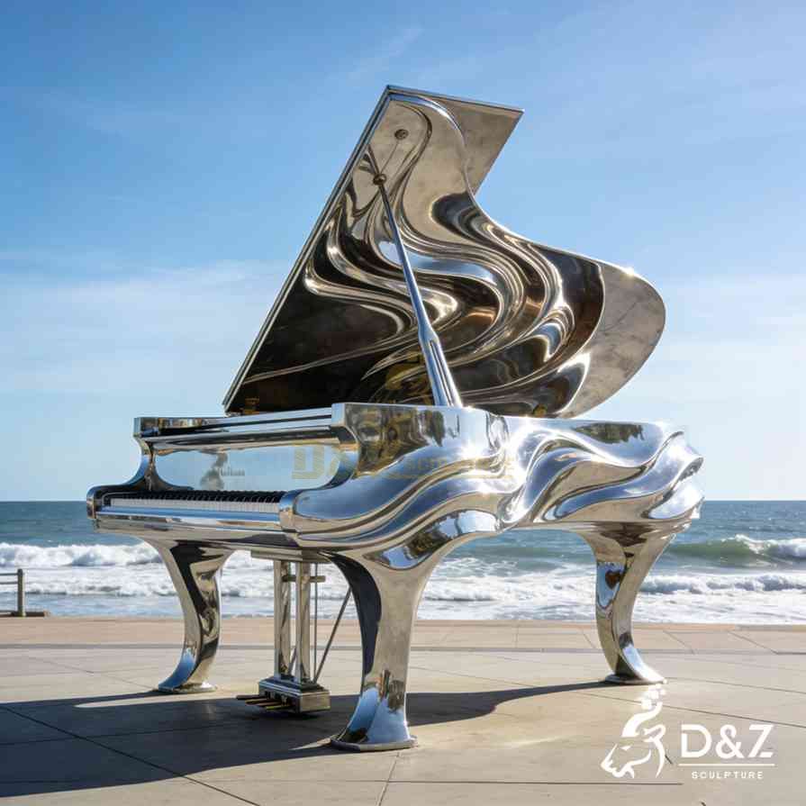 Metal Grand Piano Sculpture 5