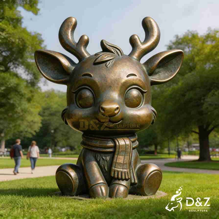 15-1 Large Metal and Bronze Deer Statues for Public Project