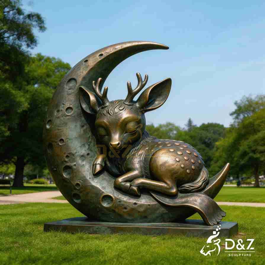 15-2 Large Metal and Bronze Deer Statues for Public Project