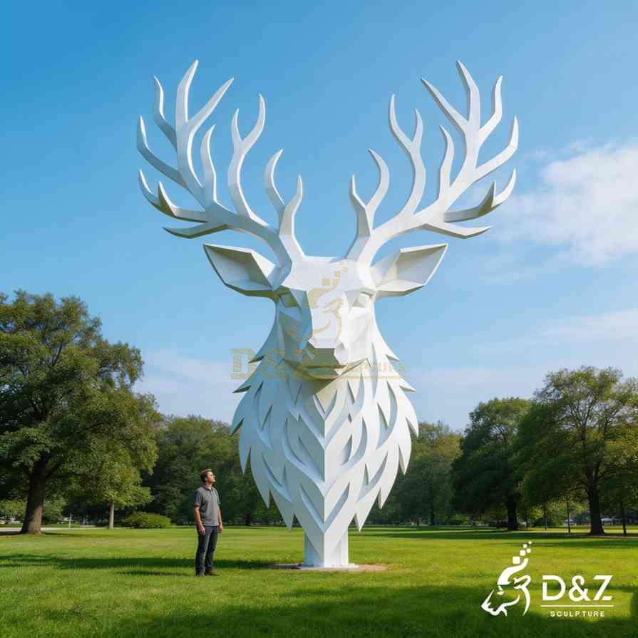 15-3 Large Metal and Bronze Deer Statues for Public Project