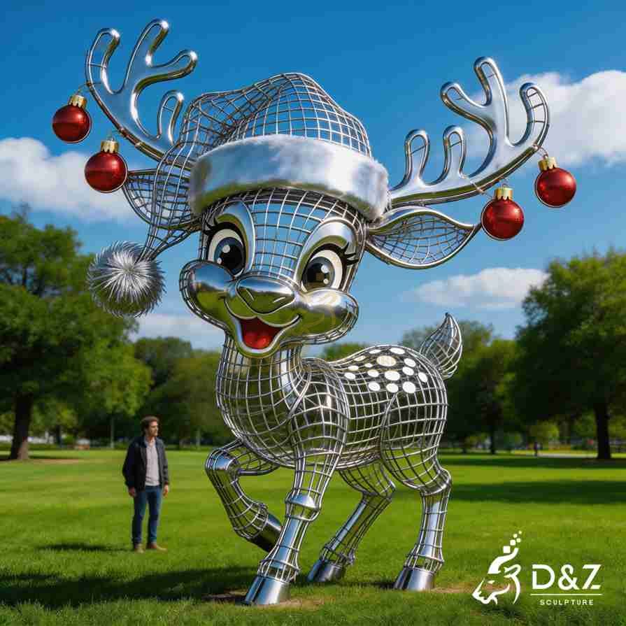 15-4 Large Metal and Bronze Deer Statues for Public Project