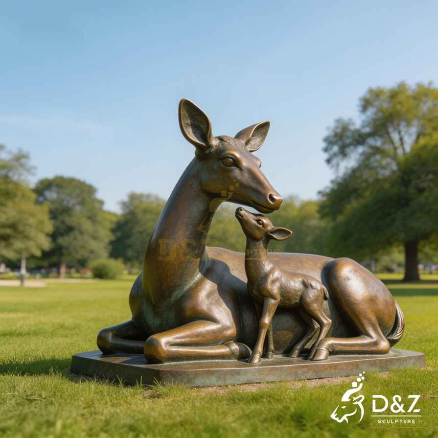15-9 Large Metal and Bronze Deer Statues for Public Project