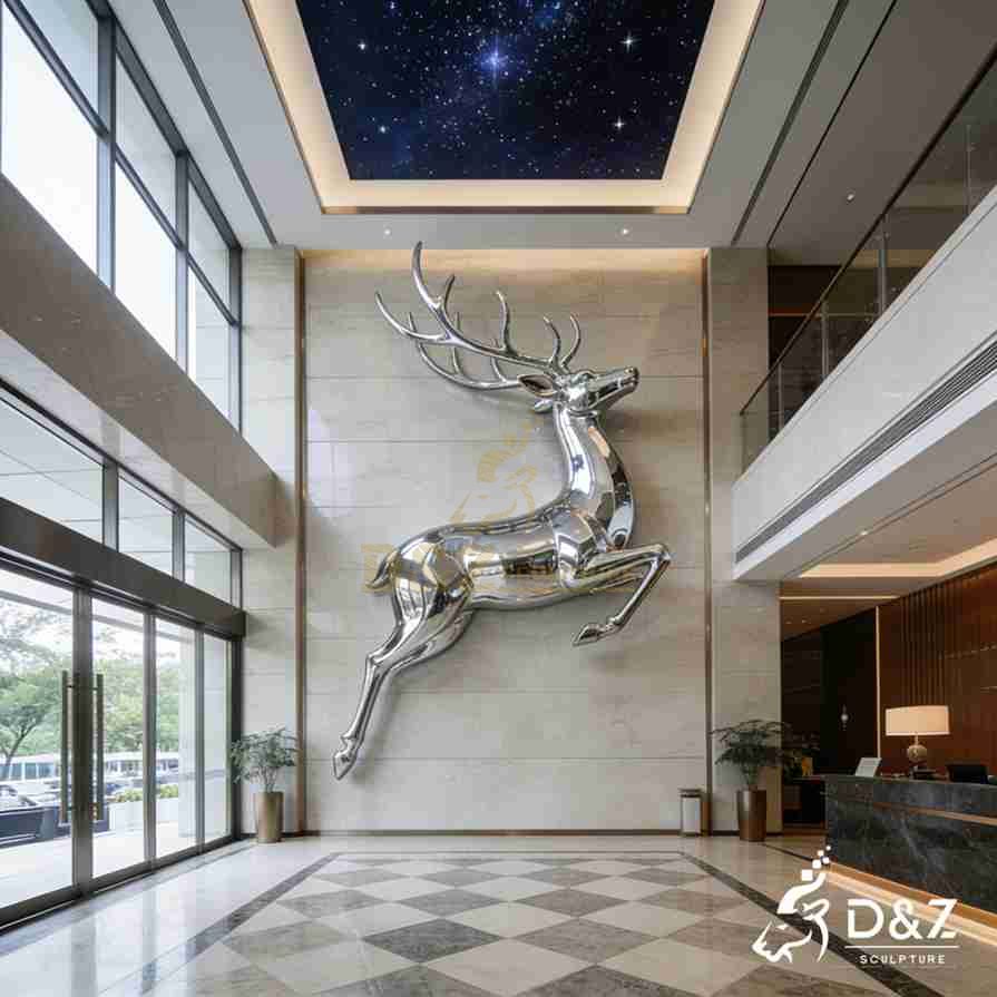 15-13 Large Metal and Bronze Deer Statues for Public Project