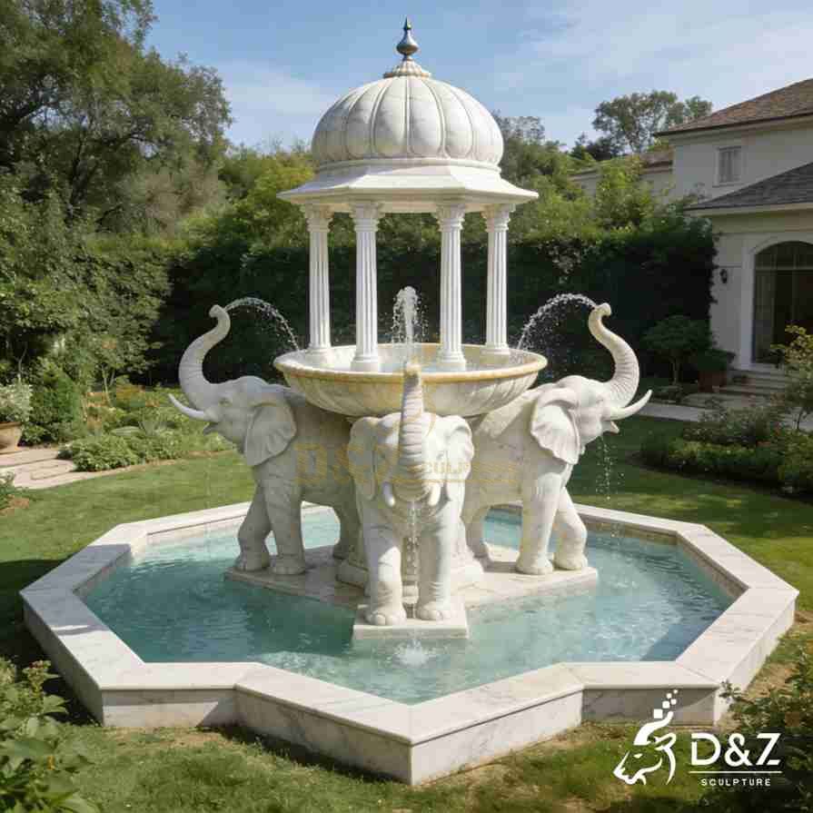 Marble Elephant Statue Fountain 1