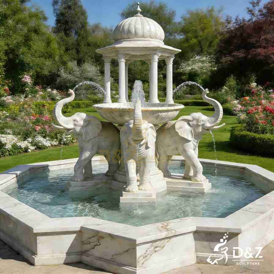 Marble Elephant Statue Fountain 3