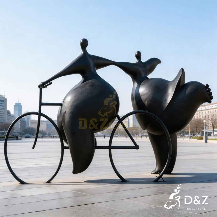 Black Metal Fat Woman Cycling Sculpture 3 Black Metal Fat Woman Cycling Sculpture 3
