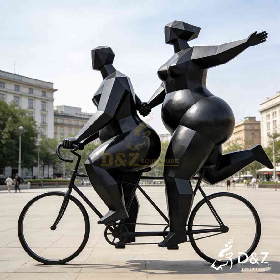 Black Metal Fat Woman Cycling Sculpture 4 Black Metal Fat Woman Cycling Sculpture 4