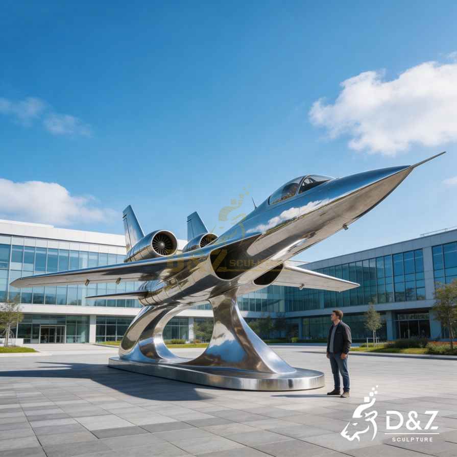 Metal Fighter Jet Sculpture 1