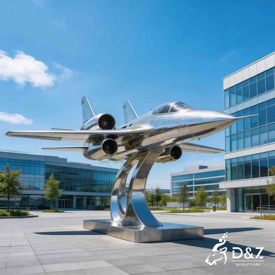 Metal Fighter Jet Sculpture 3