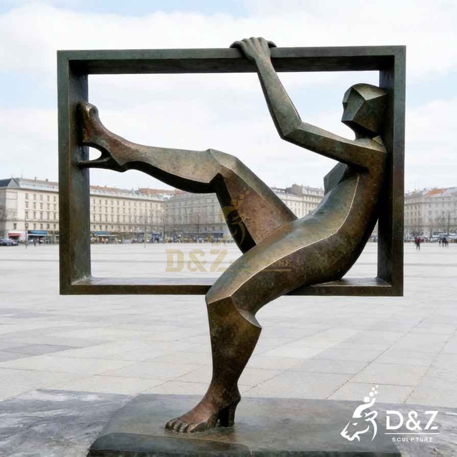 Abstract Bronze Human Statue 1