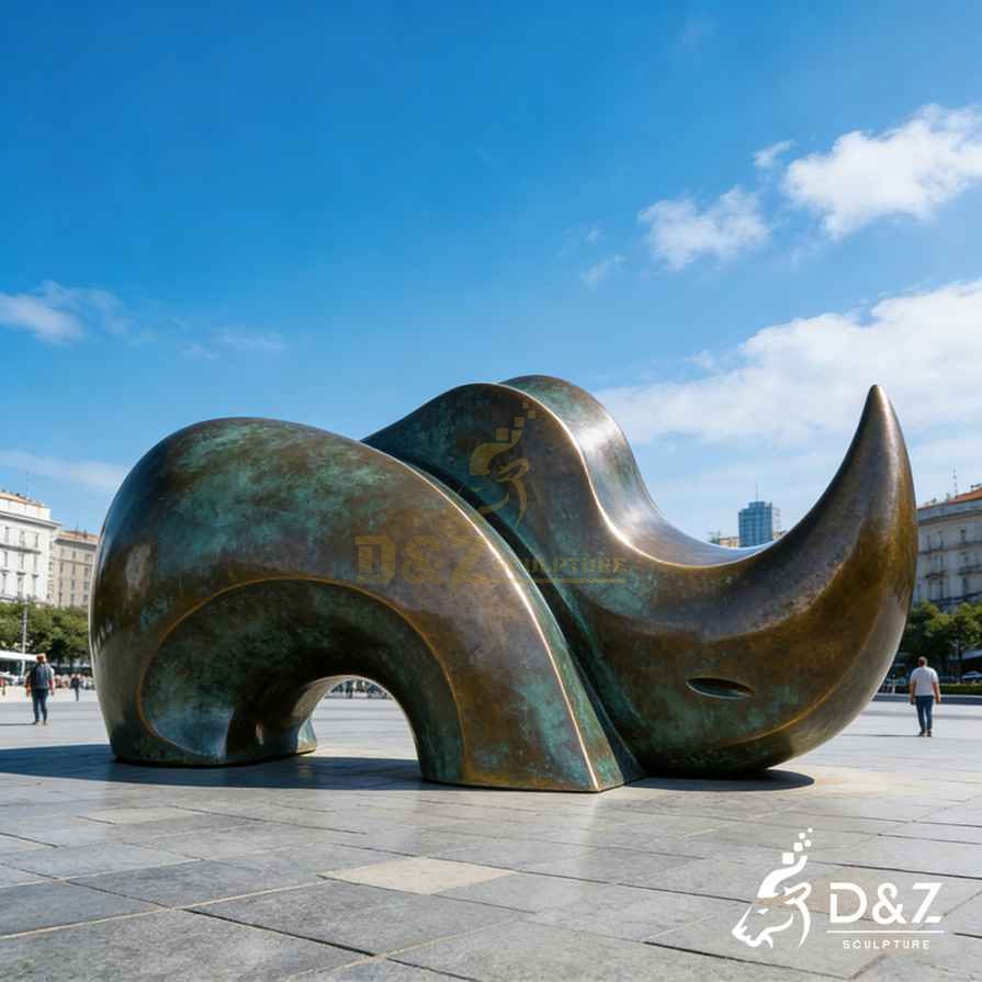 Abstract Bronze Rhino Statue 1