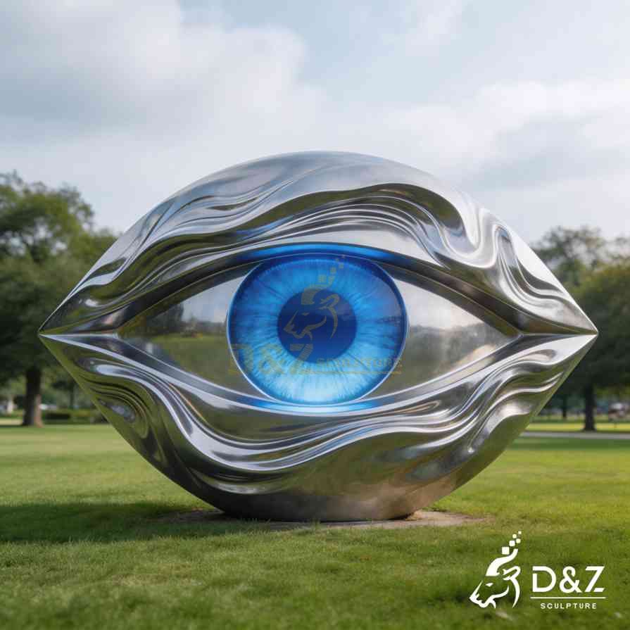 Metal Abstract Eye Sculpture 3