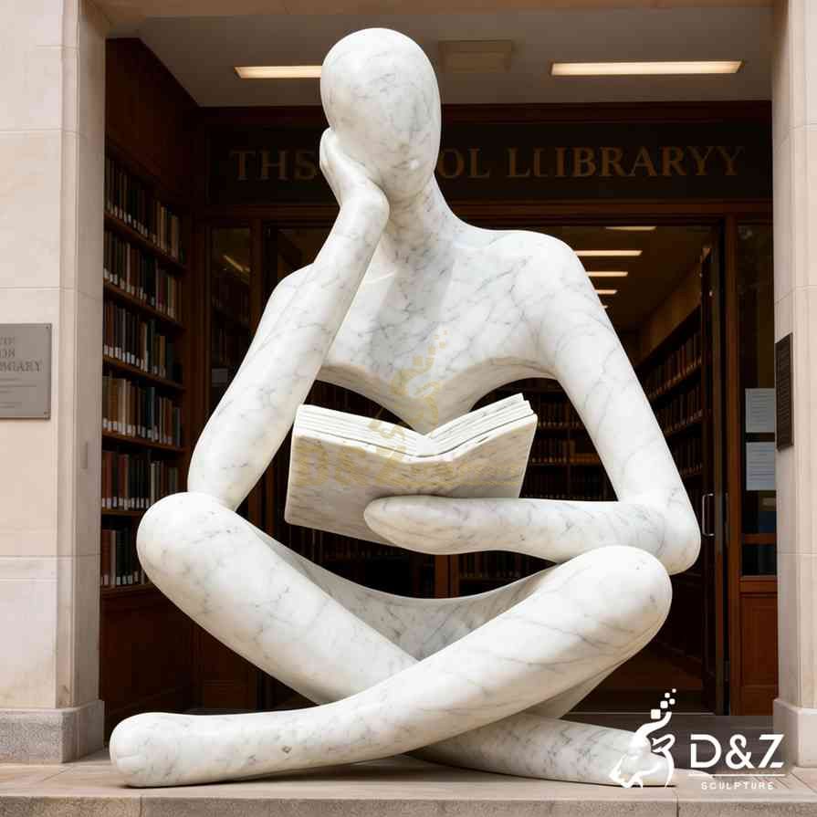 Marble Reading Statue 4
